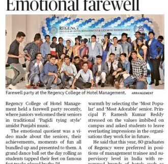 Regency college of Hotel Management Farewell